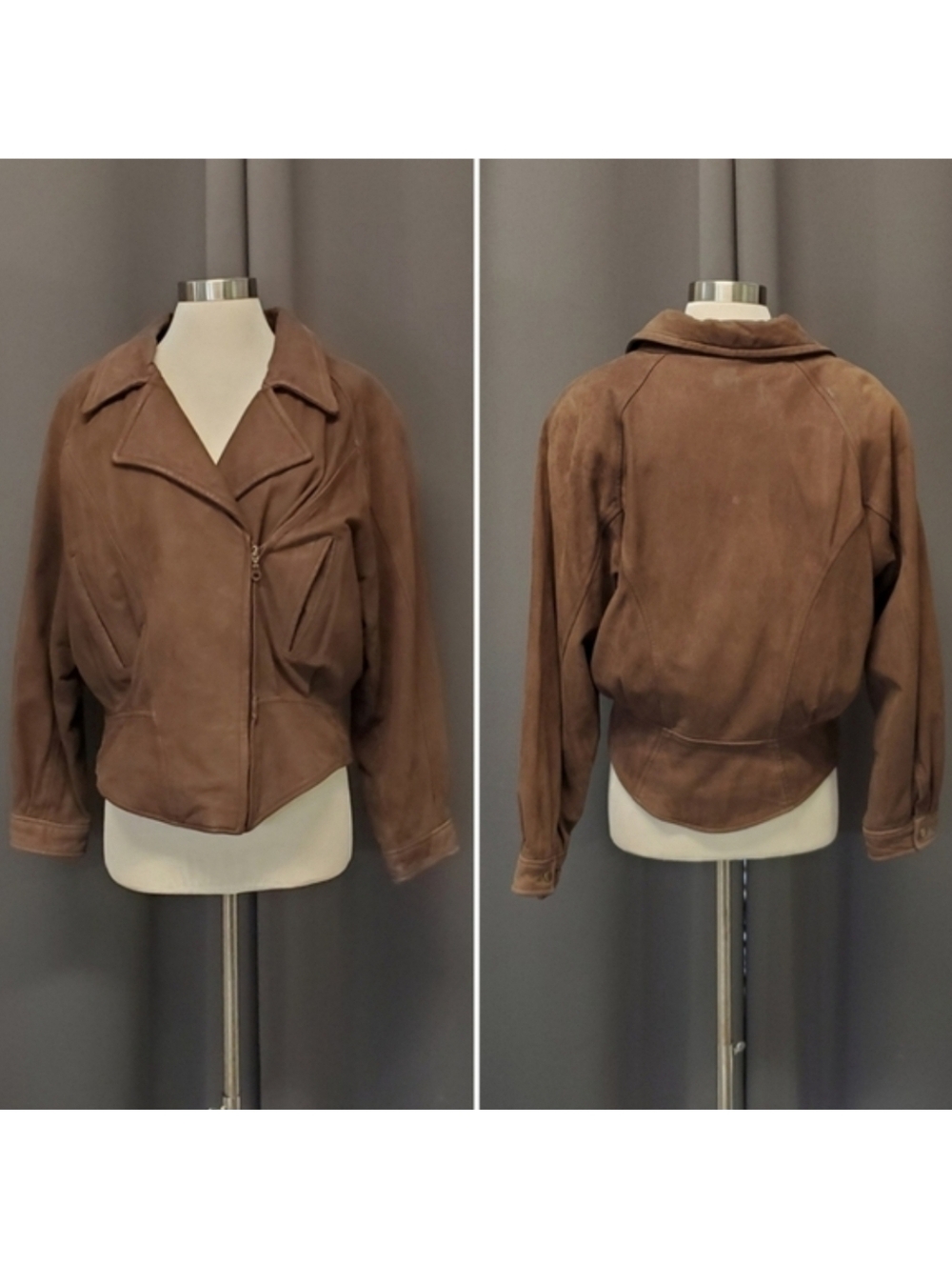 Vintage 90s y2k Adventure Bound Aviator Bomber Brown Nubuck Suede Leather Jacket